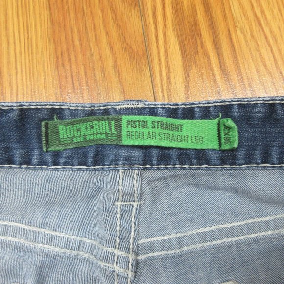 36x32 ROCK & ROLL COWBOY PISTOL/ REGULAR STRAIGHT FIT COTTON JEANS 36W x 32L - Picture 6 of 7